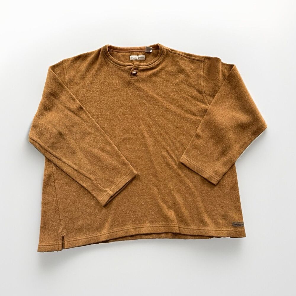 Vintage RuffHewn Men's Brown Solid Knit Crew Neck Long Sleeve Pullover Sweater L